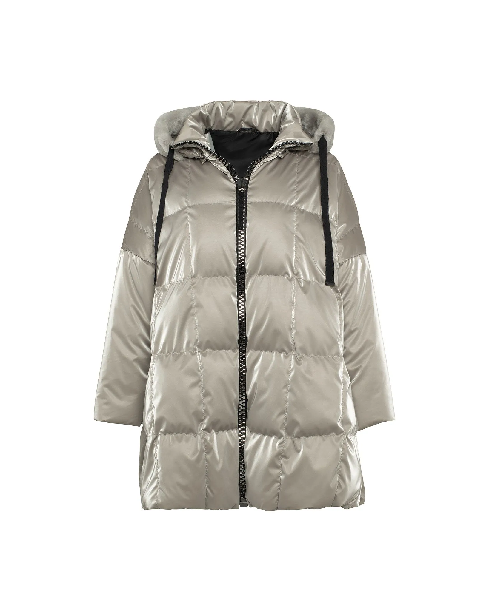 Quilted Parka with Select Shearling Lamb Hood Trim