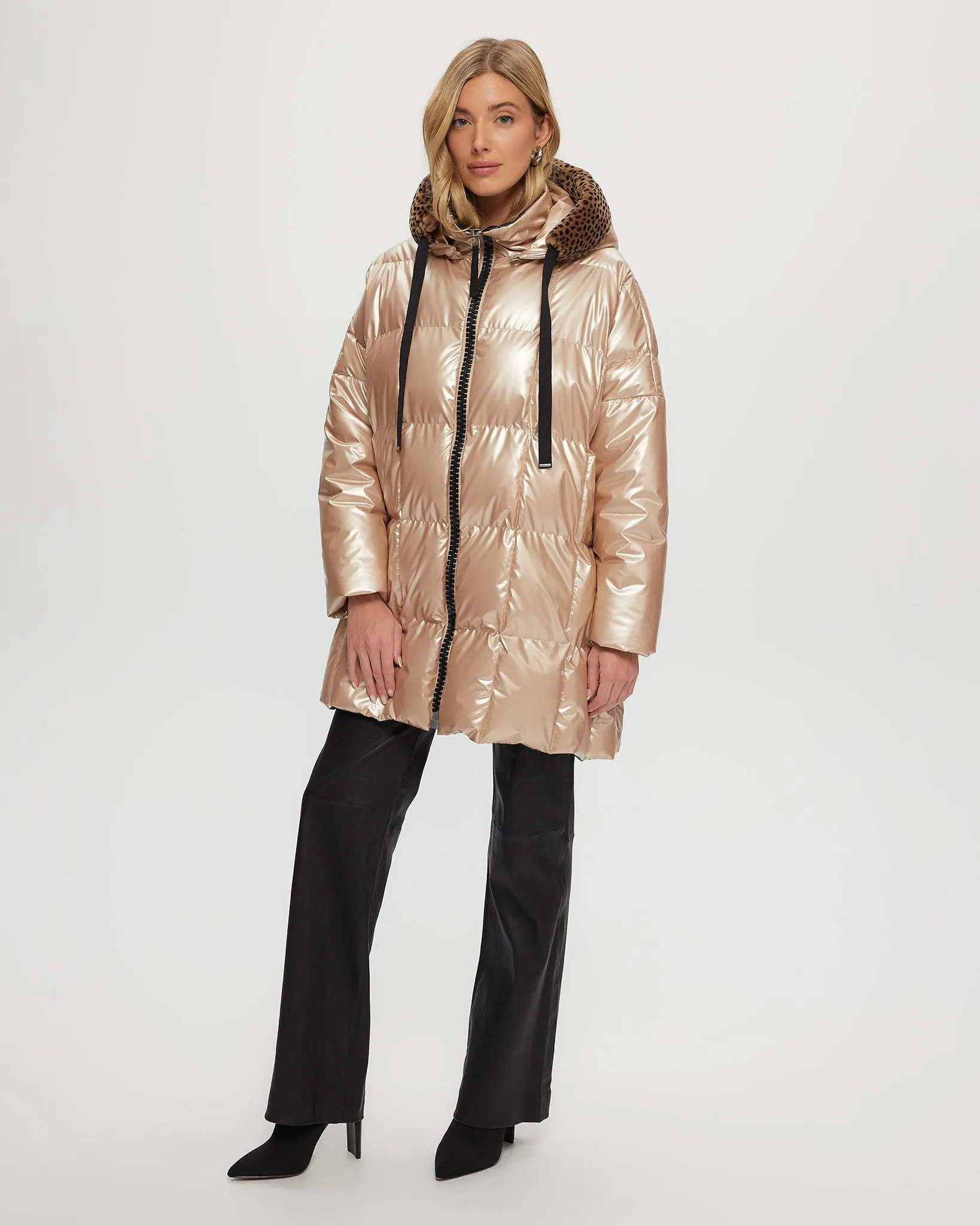 Quilted Parka with Select Shearling Lamb Hood Trim