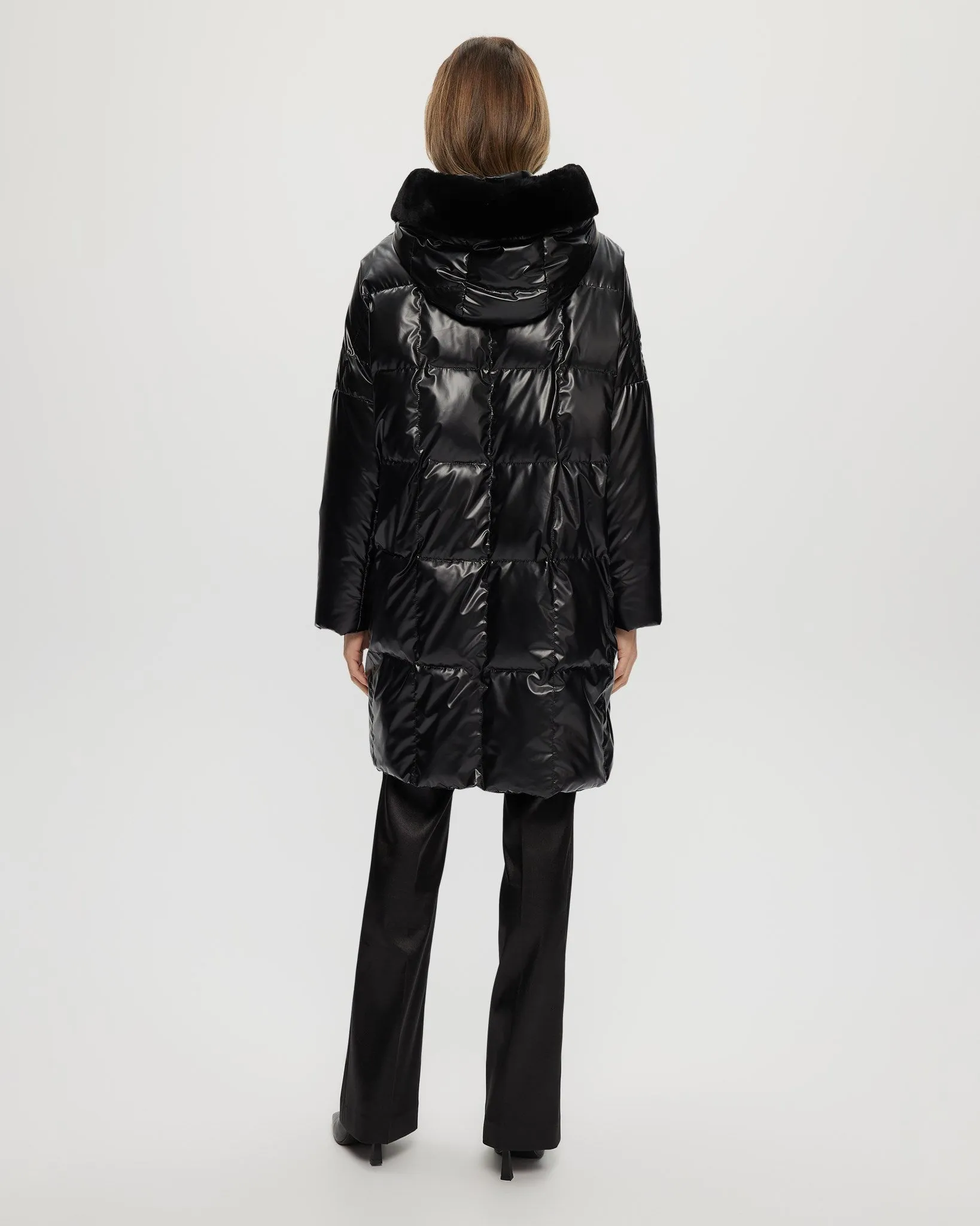 Quilted Parka with Select Shearling Lamb Hood Trim