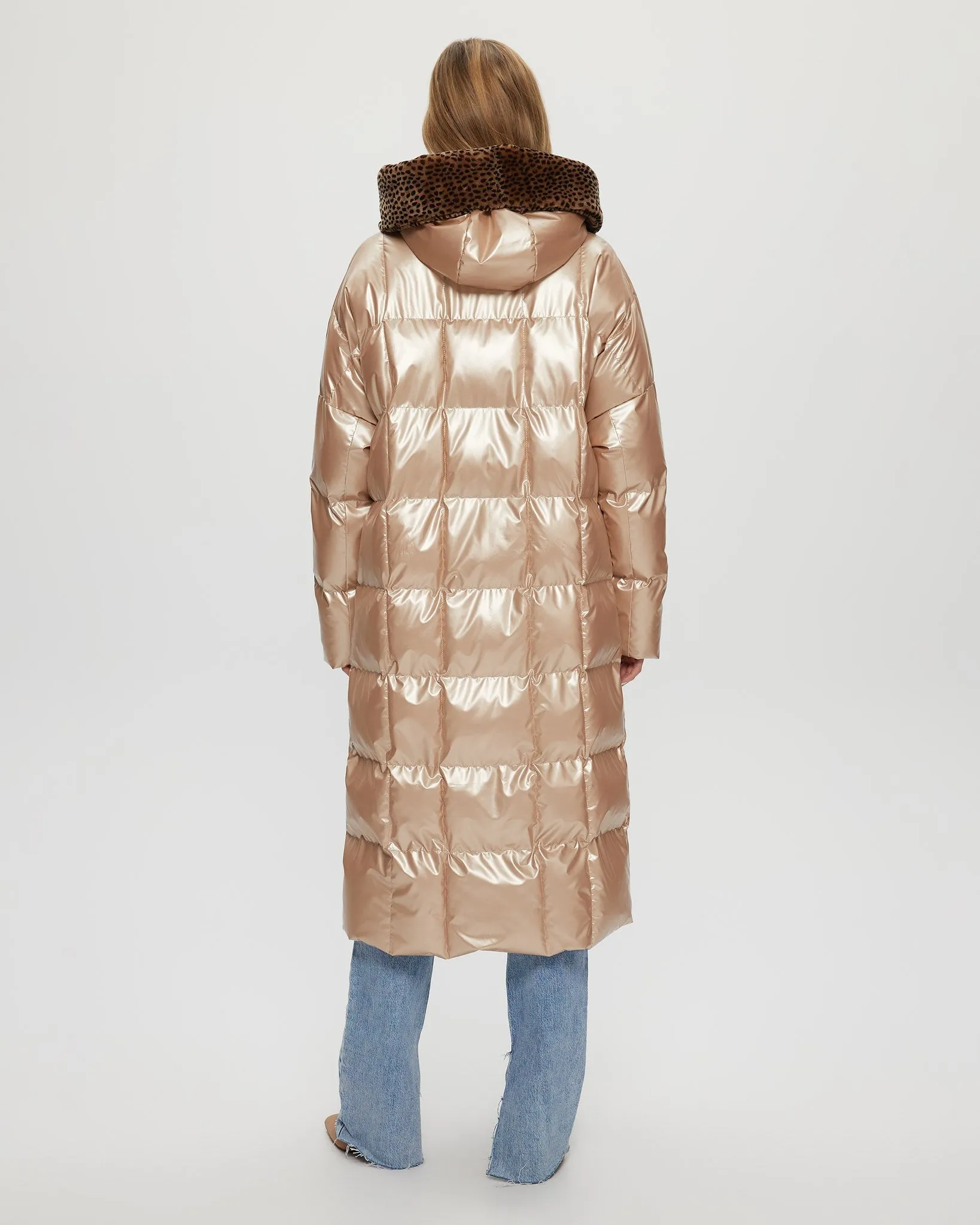 QUILTED PARKA WITH SHEARLING LAMB HOOD TRIM