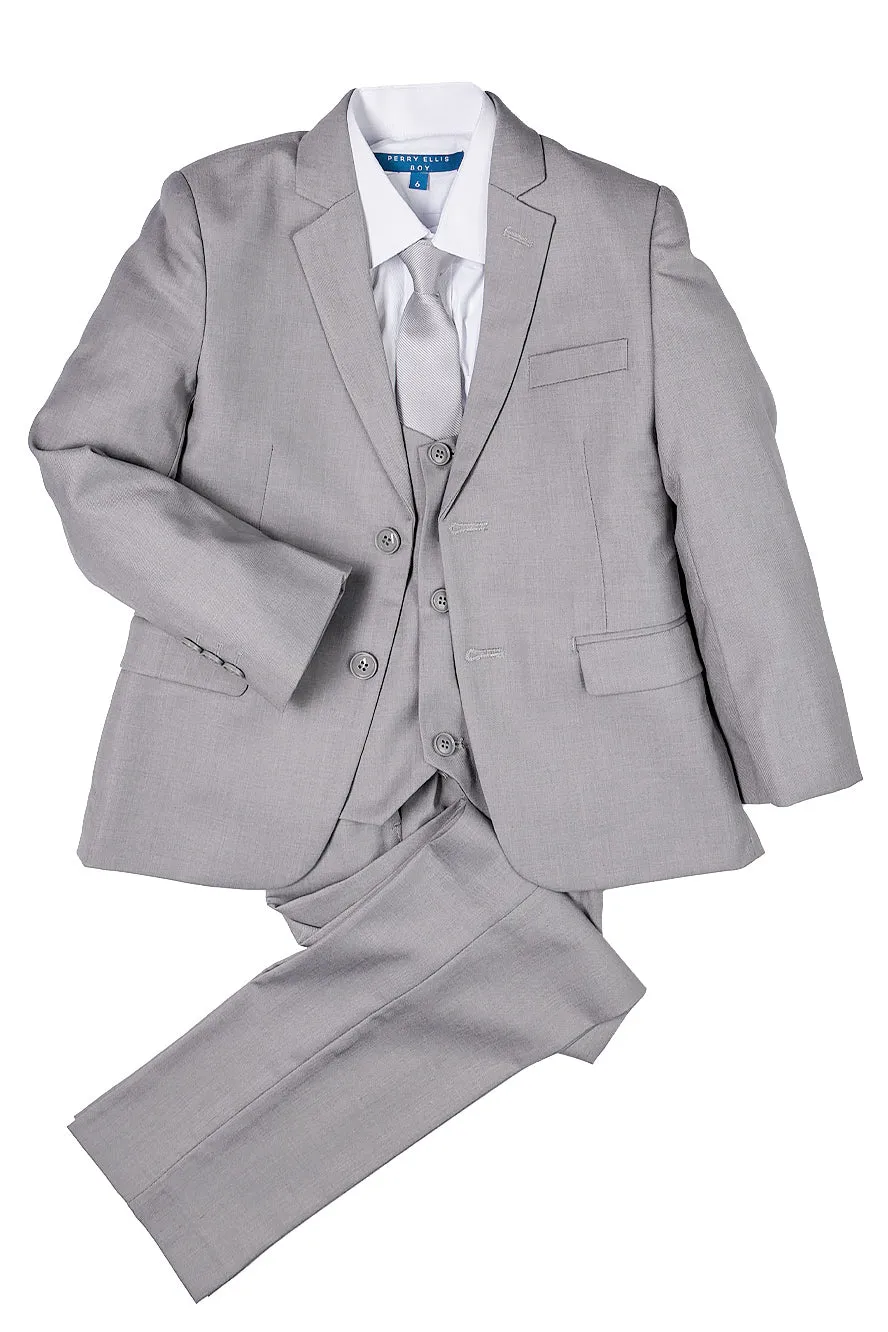 "Noah" Perry Ellis Kids Light Grey Suit (5-Piece Set)