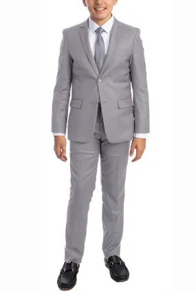 "Noah" Perry Ellis Kids Light Grey Suit (5-Piece Set)