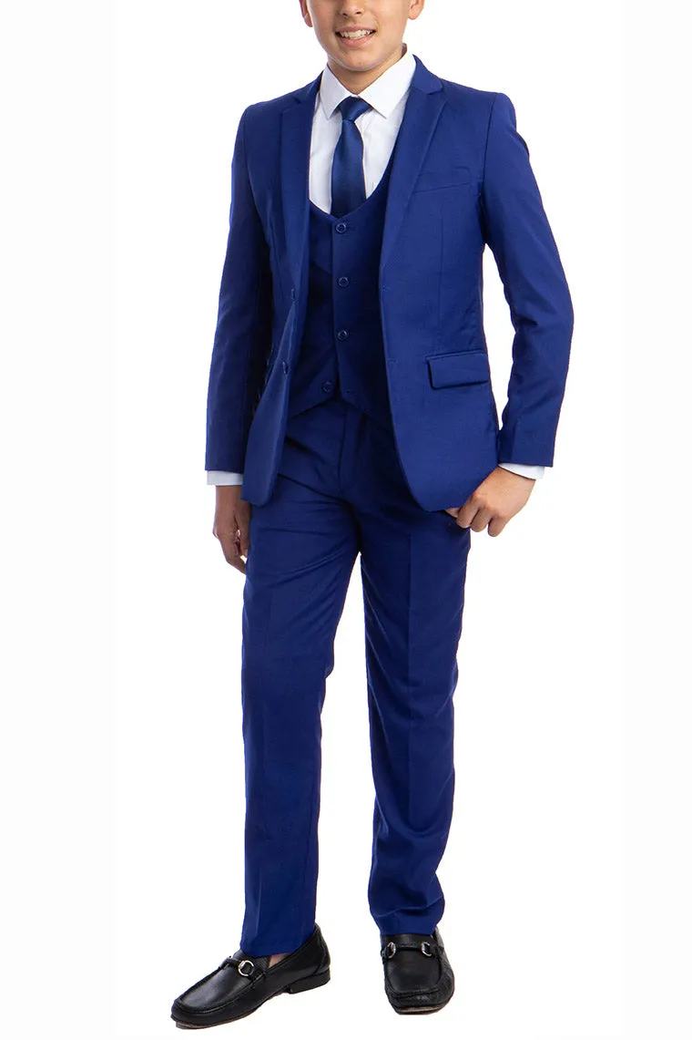 "Noah" Perry Ellis Kids Royal Blue Suit (5-Piece Set)