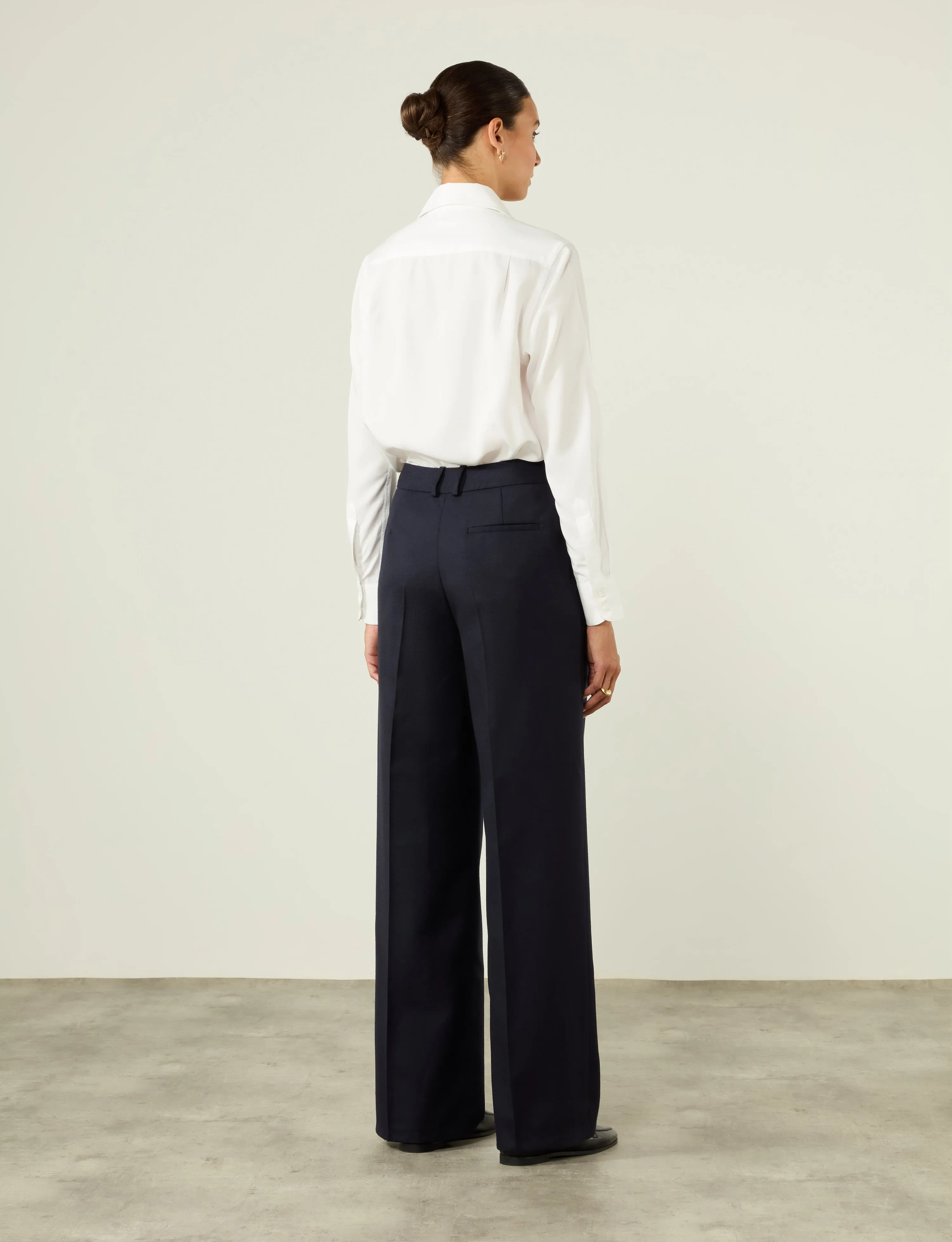 Rampling Trouser: Wool, Navy Blue