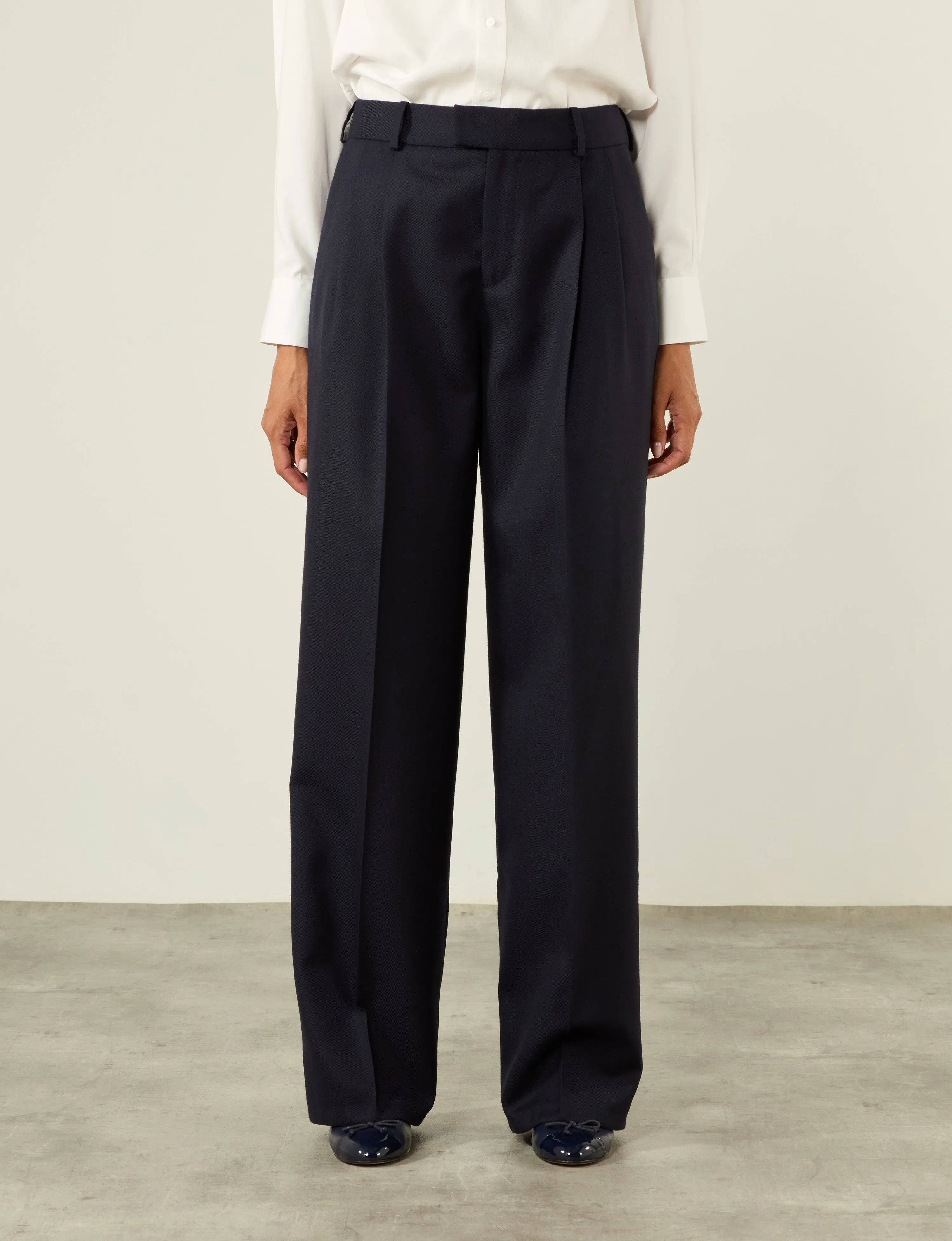 Rampling Trouser: Wool, Navy Blue