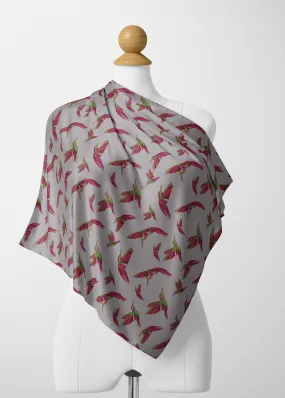 Red Swift Colourful Satin Shawl