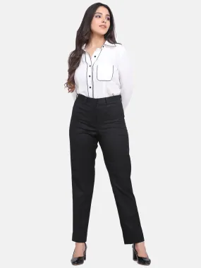 Regular fit Cotton Formal Trouser - Black