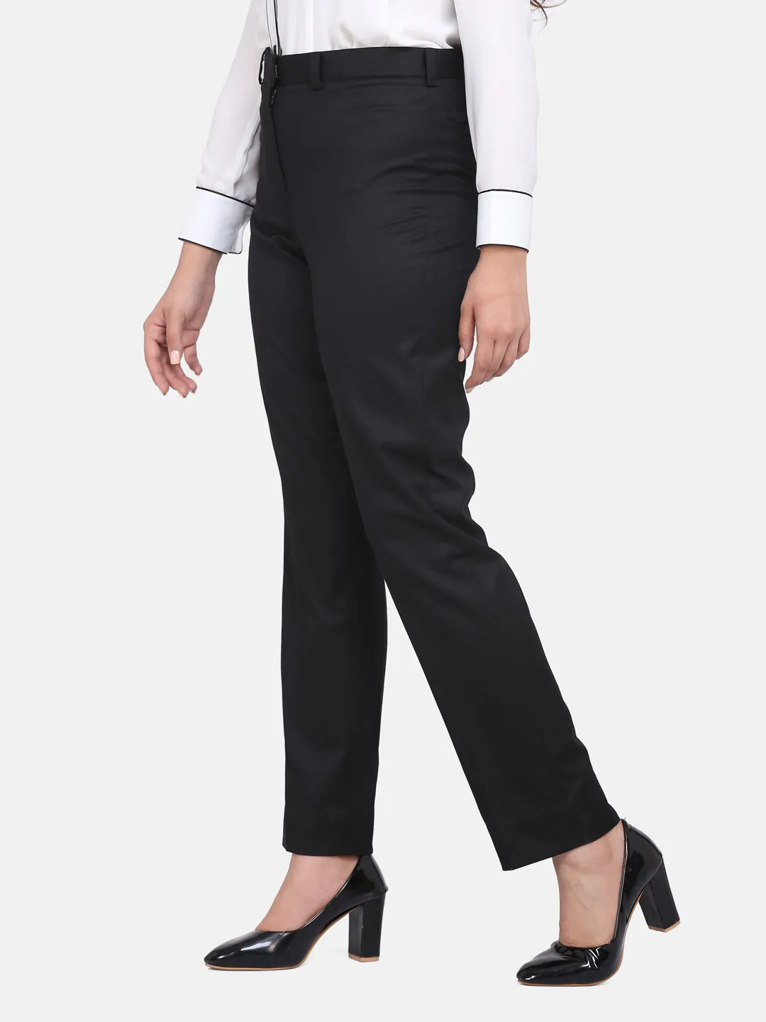 Regular fit Cotton Formal Trouser - Black