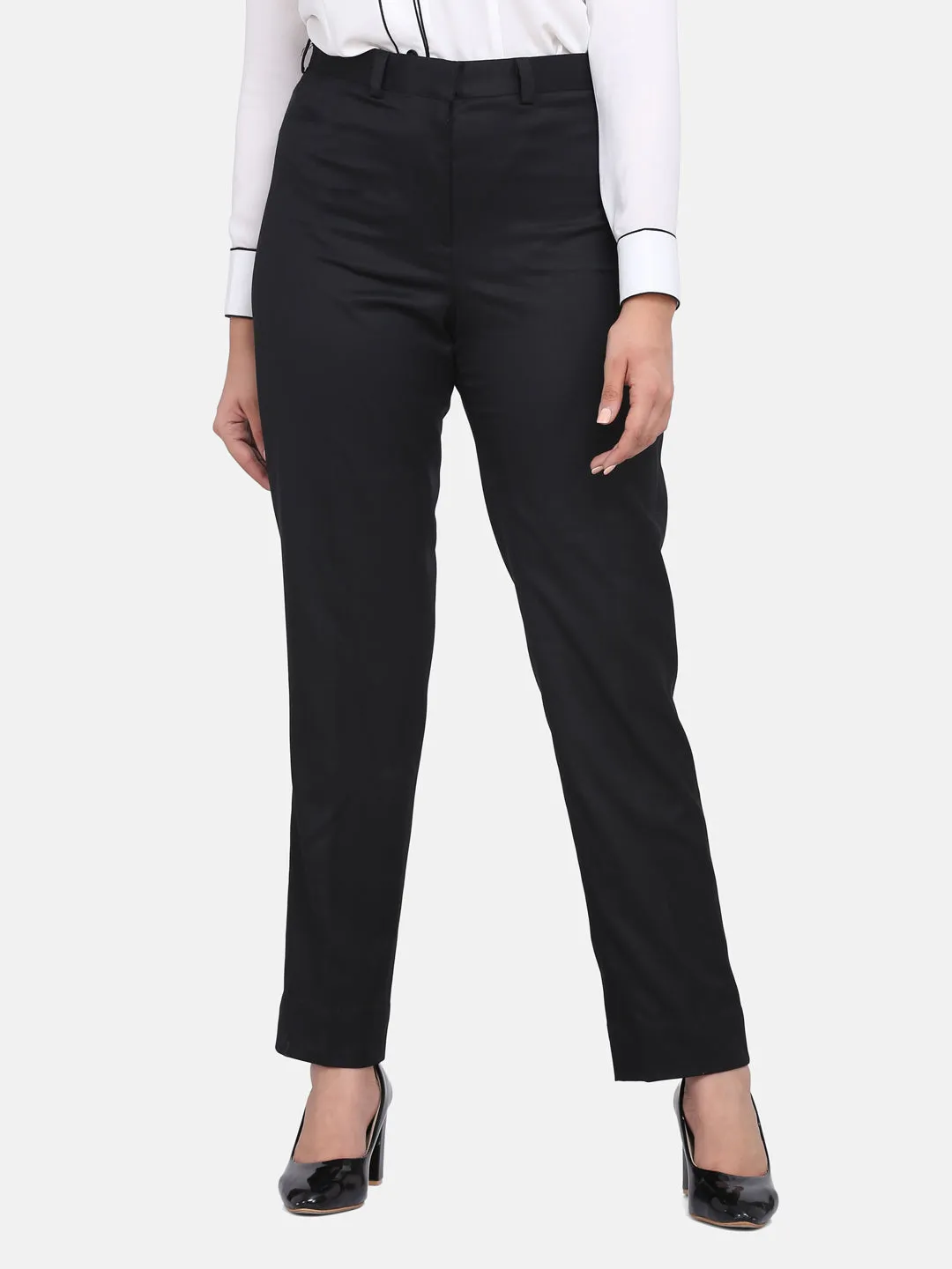 Regular fit Cotton Formal Trouser - Black