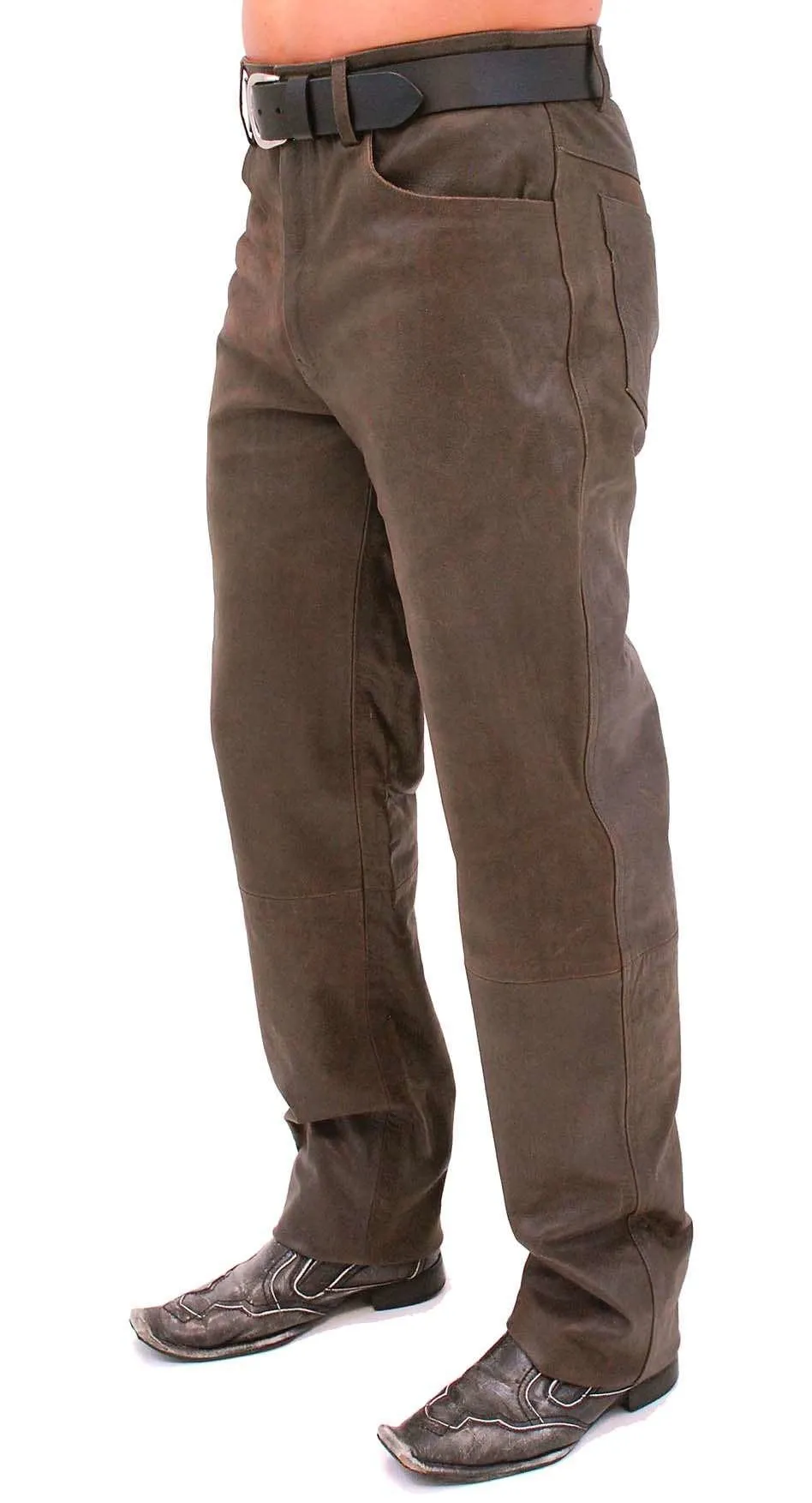 Rich Brown Leather Pants #MP754N