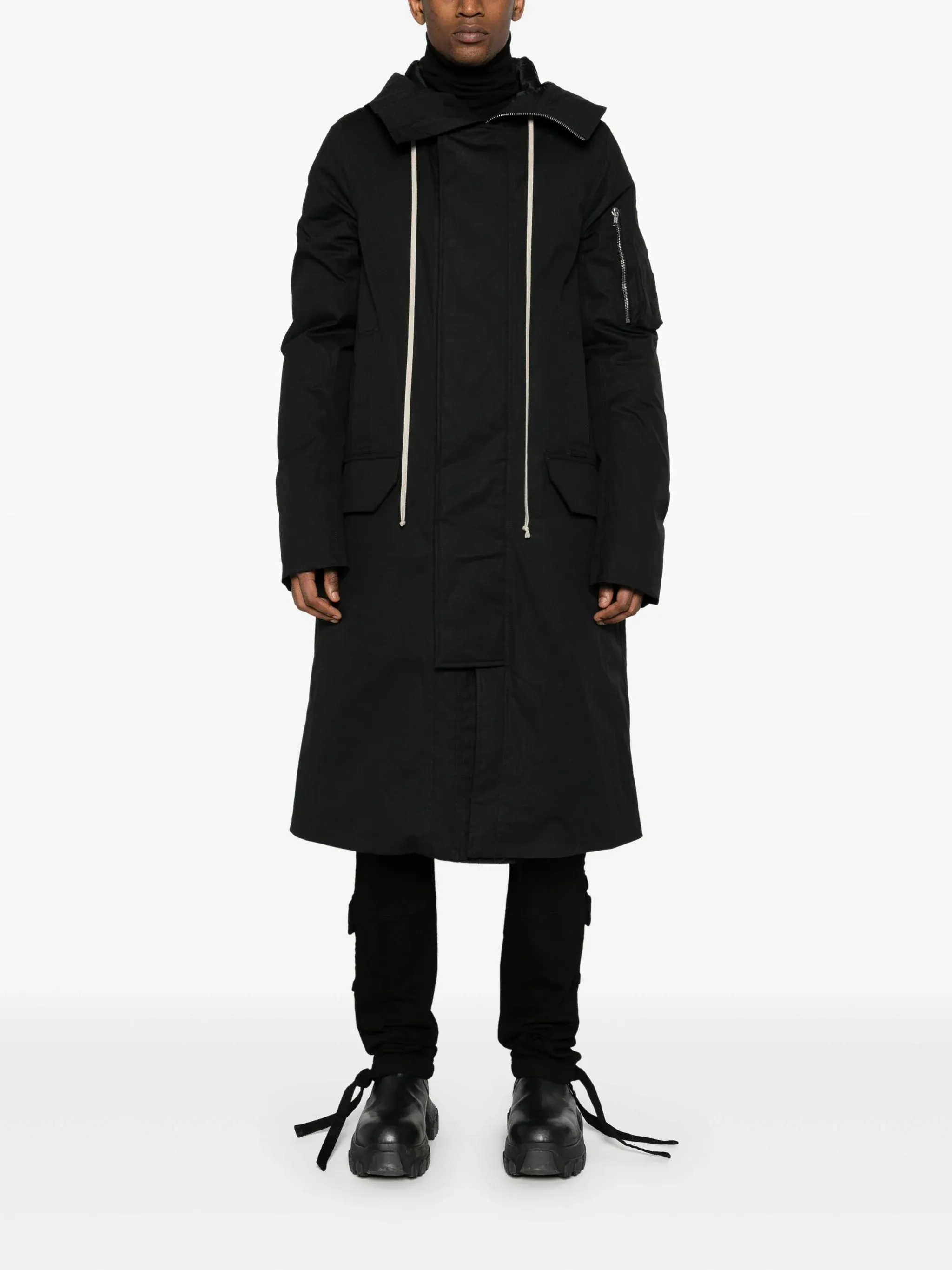 RICK OWENS HOODED PADDED COAT