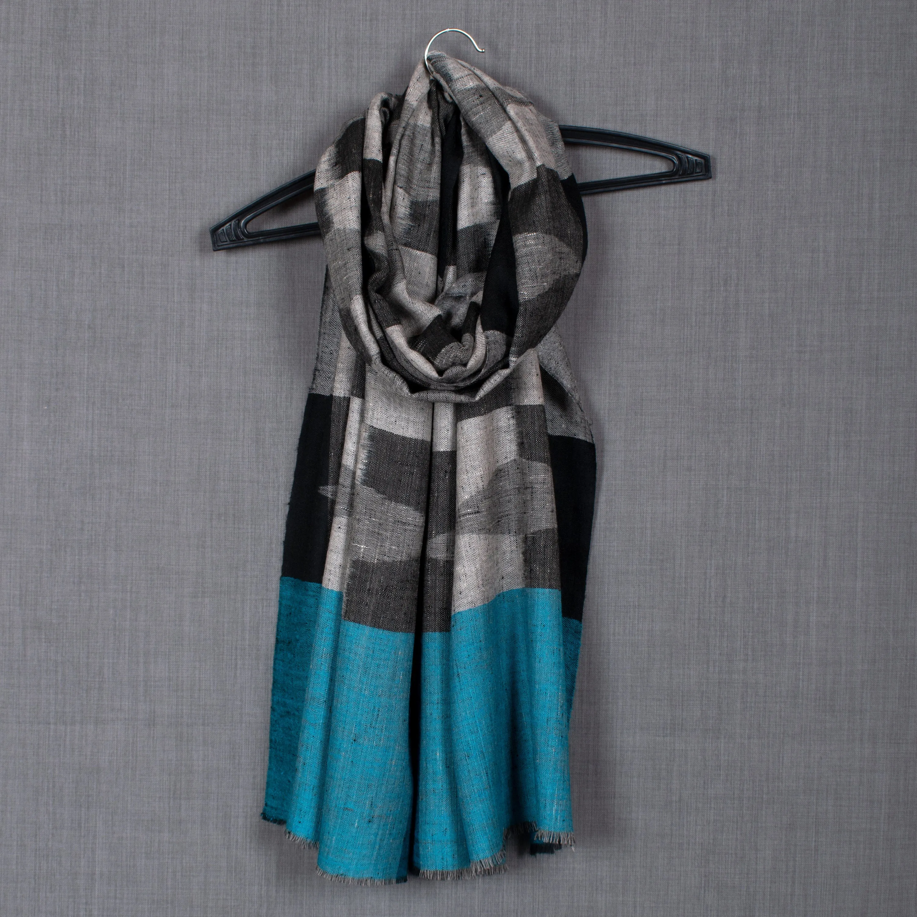 Rifat Ikat Weave Scarf, Pure Pashmina Wrap, 28x80"