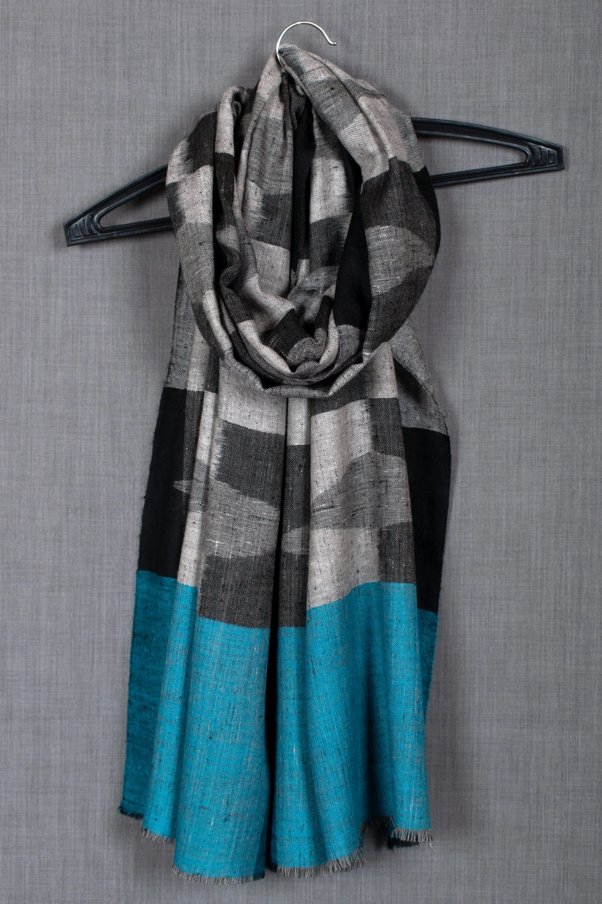 Rifat Ikat Weave Scarf, Pure Pashmina Wrap, 28x80"