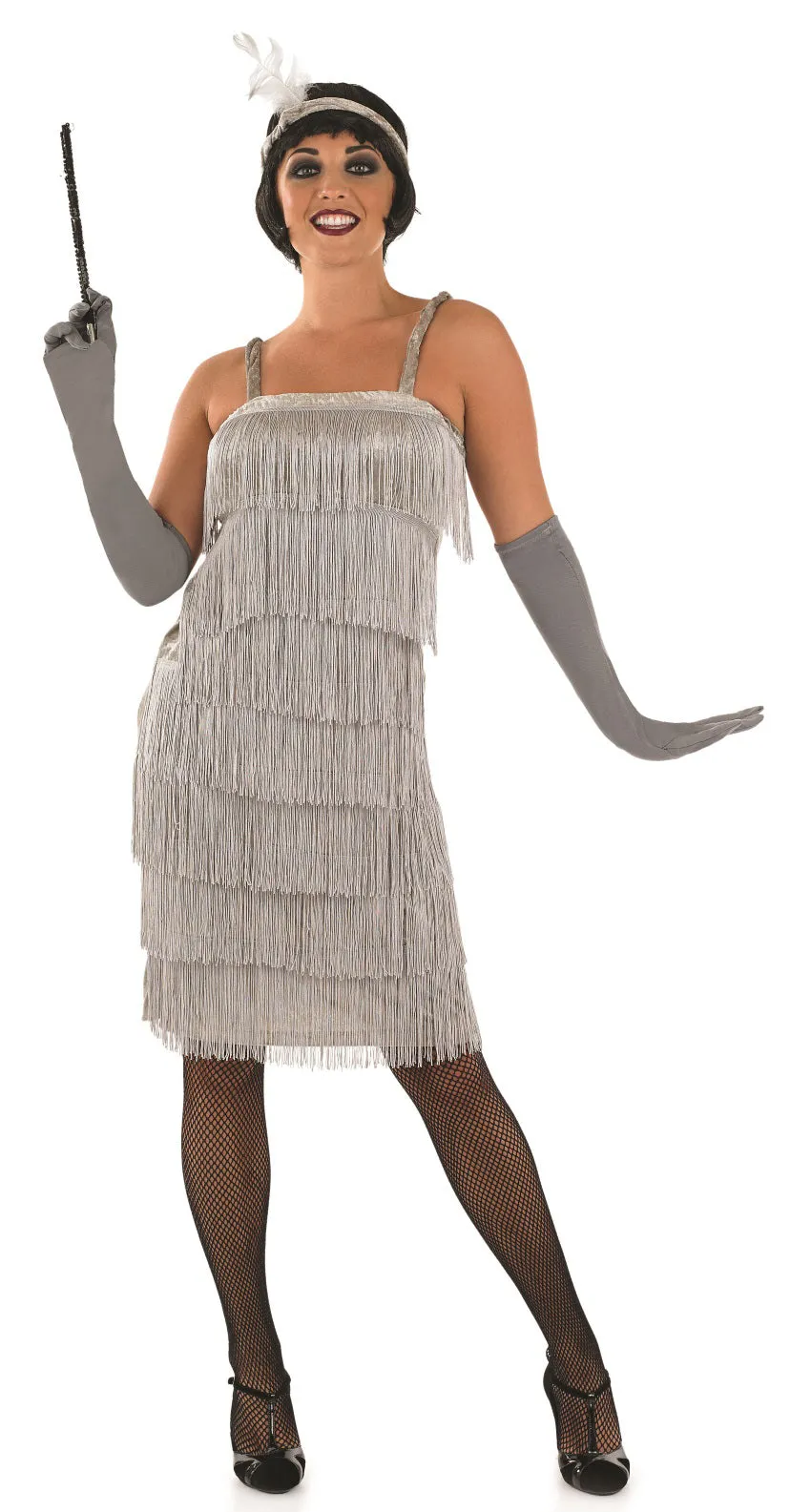 Roaring 1920's Girl Silver Flapper Costume