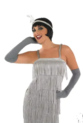 Roaring 1920's Girl Silver Flapper Costume