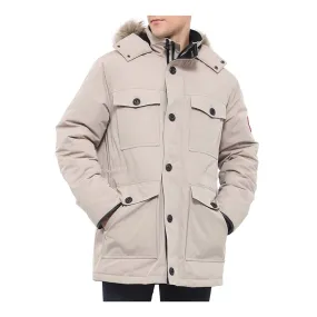 Rokka&Rolla Men's Parka Warm Winter Coat with Faux Fur Hood Jacket