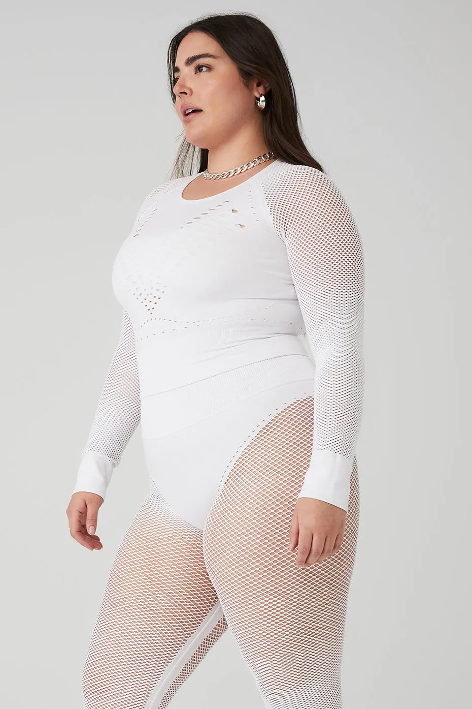 Seamless Open Air Long Sleeve - White