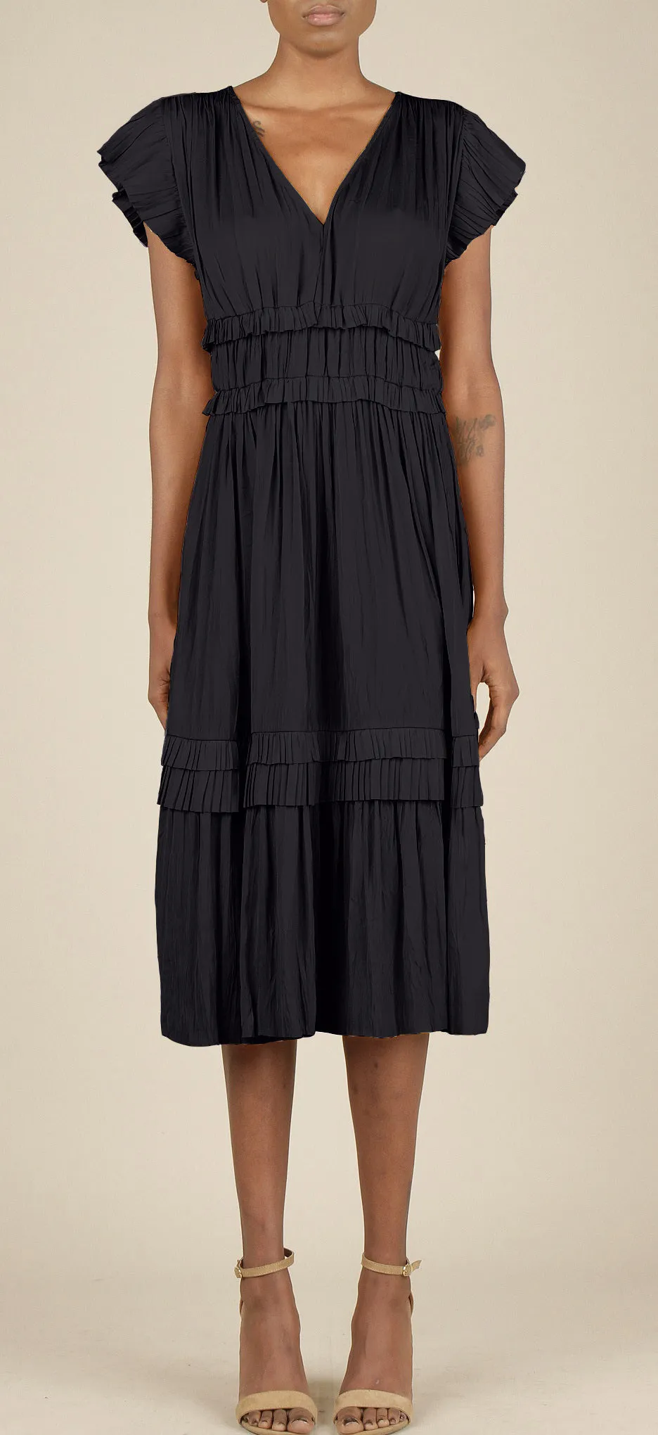 Sereia Pleated Midi Dress