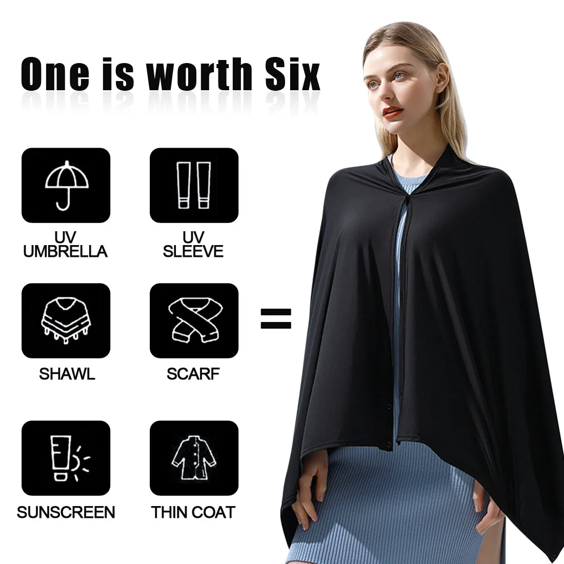 Sidiou Group Anniou UPF50  Ice Silk Sun Protection Shawls Women UV Protection Scarf Casual Fashion Cardigan Sunscreen Shawl Wrap Scarves