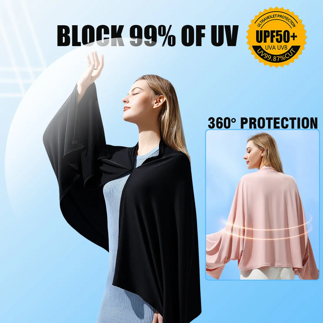 Sidiou Group Anniou UPF50  Ice Silk Sun Protection Shawls Women UV Protection Scarf Casual Fashion Cardigan Sunscreen Shawl Wrap Scarves