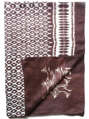 Silk Ikat Textile Burgundy Terracotta