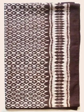 Silk Ikat Textile Burgundy Terracotta