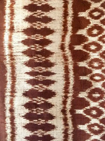 Silk Ikat Textile Burgundy Terracotta