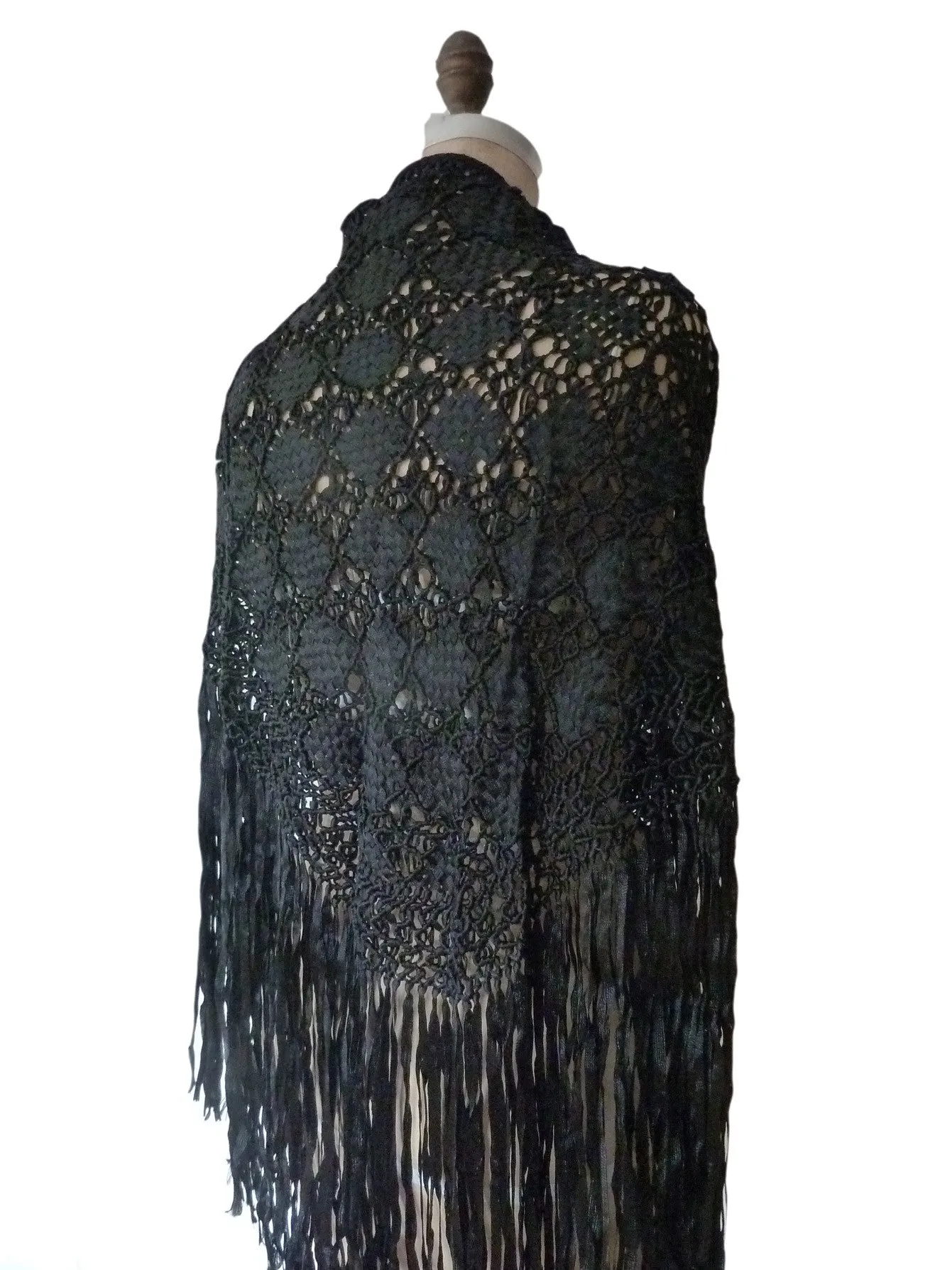 SILK MACRAME TRIANGLE SHAWL