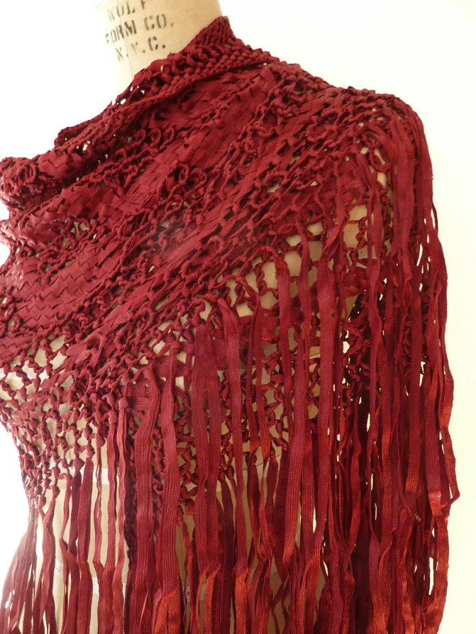 SILK MACRAME TRIANGLE SHAWL