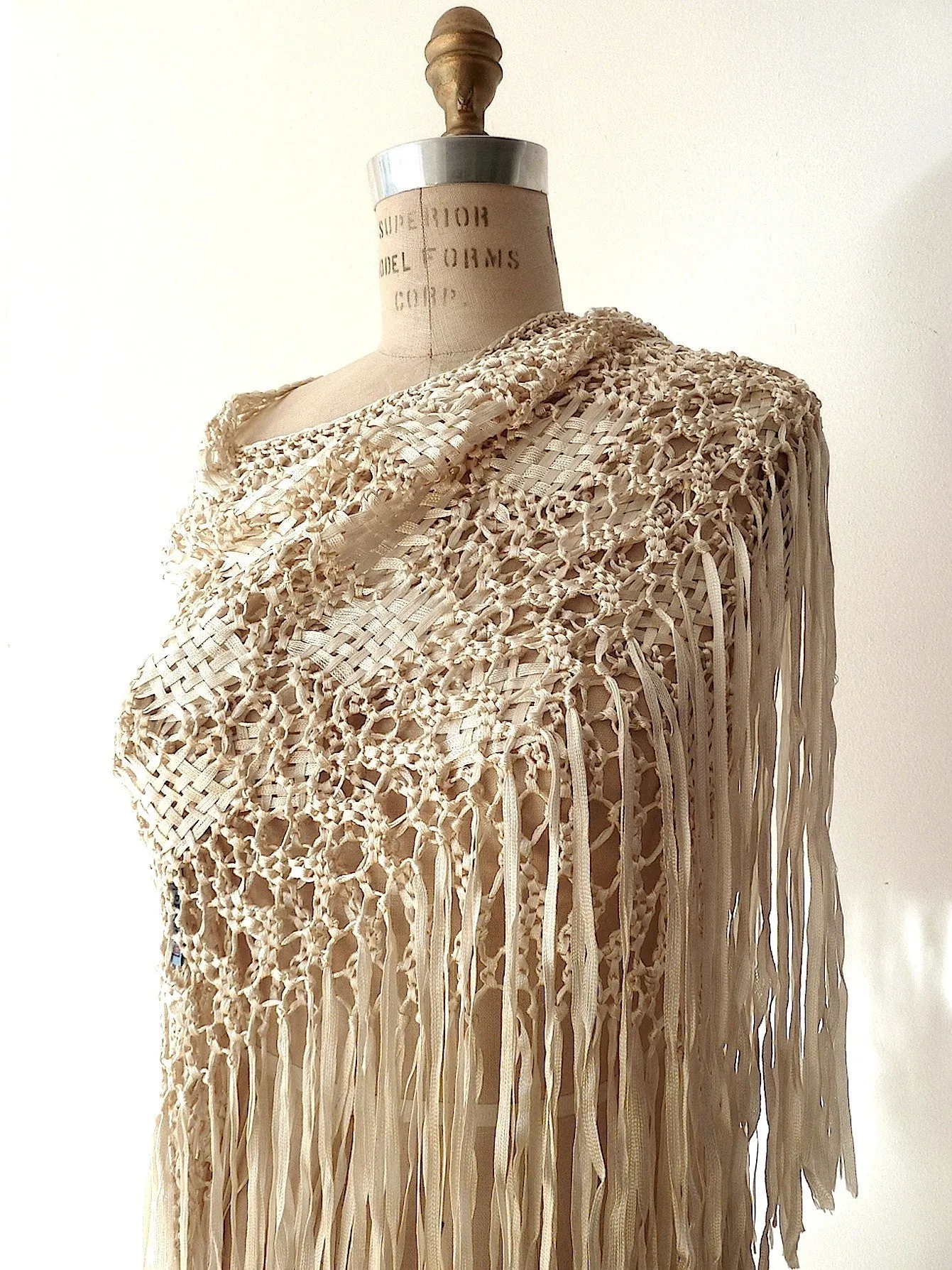 SILK MACRAME TRIANGLE SHAWL