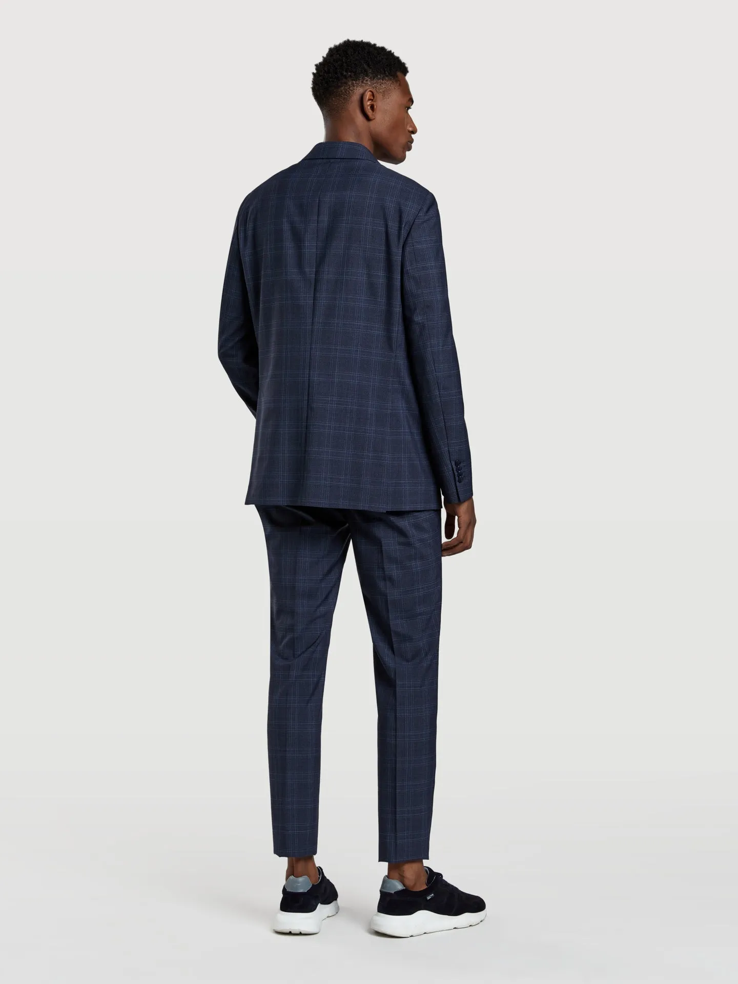 Slim fit k-easy windowpane check performance suit