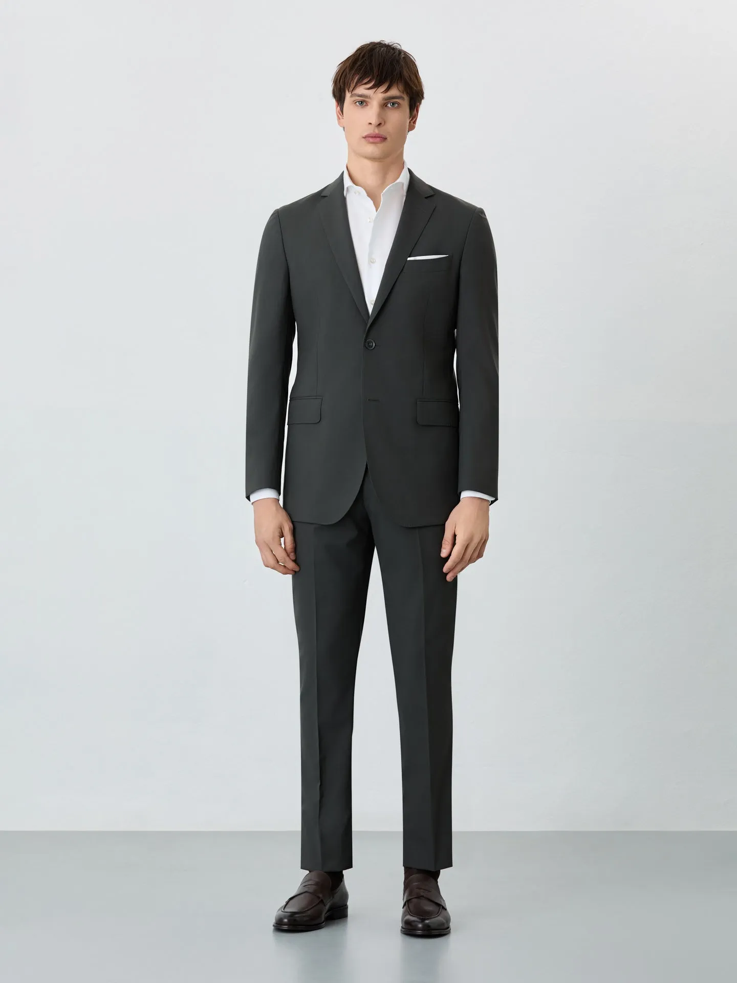 Slim Fit Suit In Wool-elastane Blend