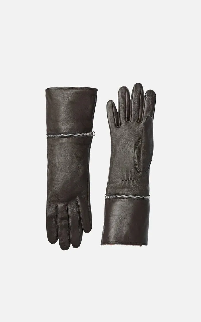 SOIA&KYO DEMY-N - Leather Gloves With Knit Lining