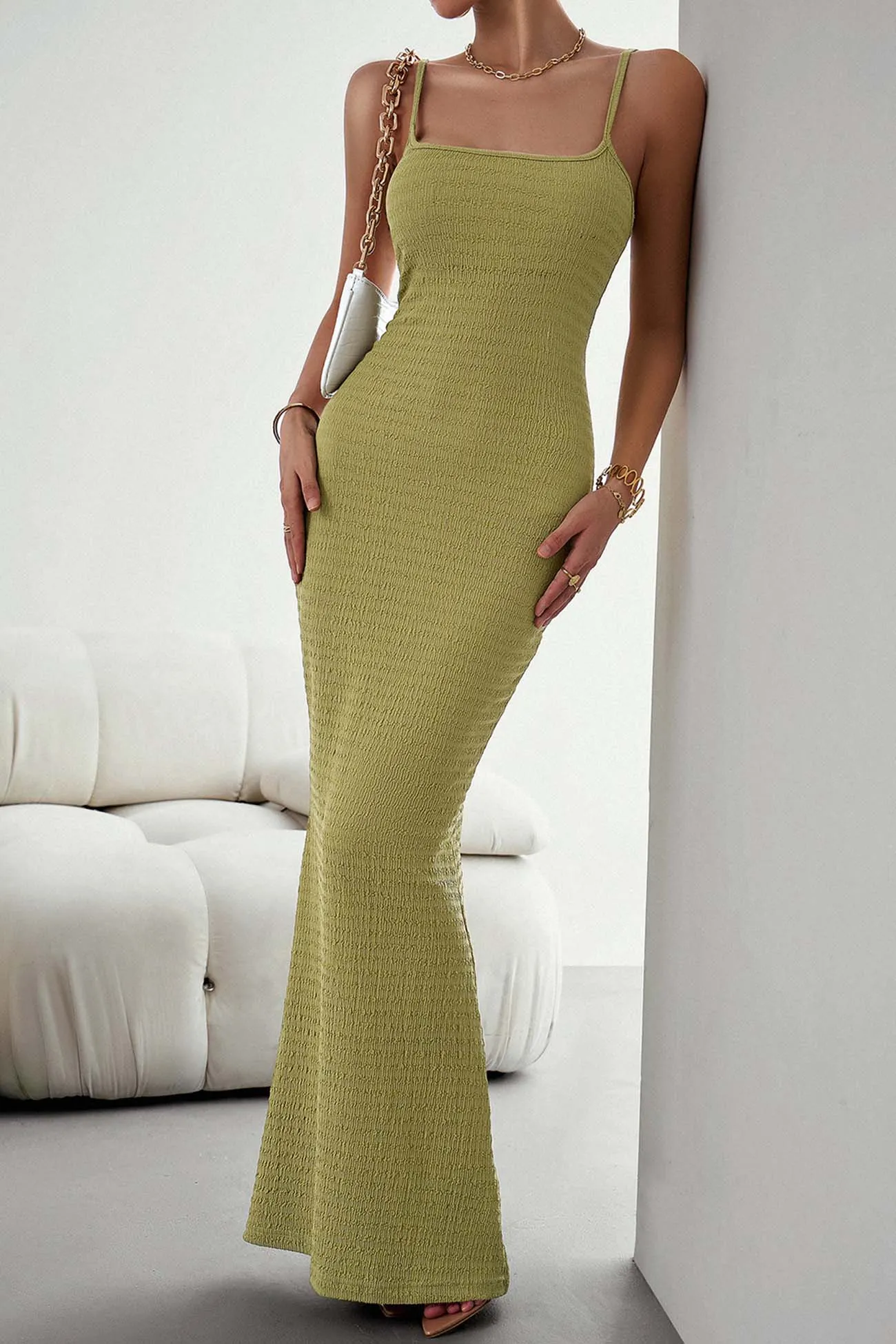 Solid Color Bodycon Cami Dress