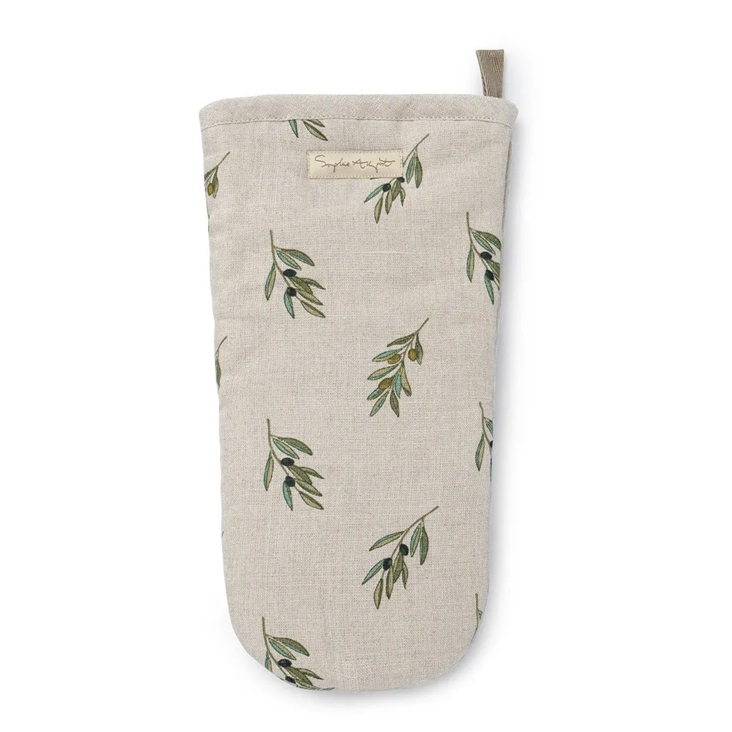 Sophie Allport 'Olive Branches' Linen Oven Mitt