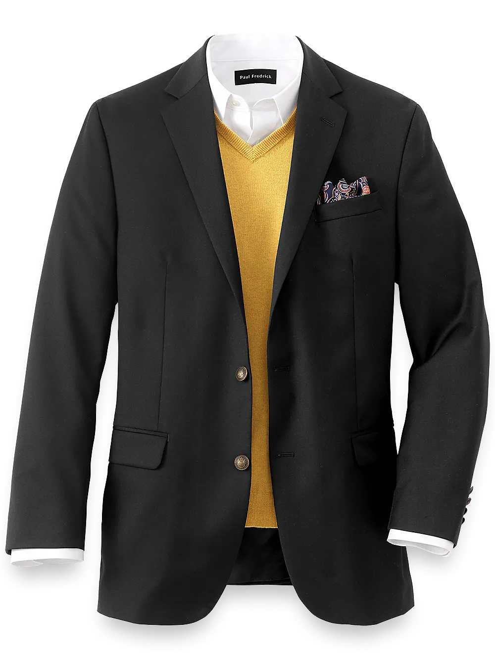 Tailored Fit Wool Travel Blazer - Black