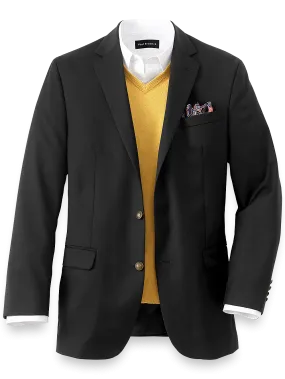 Tailored Fit Wool Travel Blazer - Black