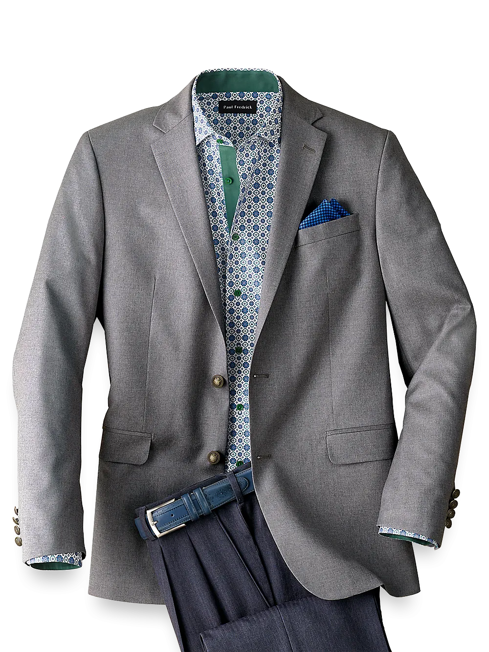 Tailored Fit Wool Travel Blazer - Pearl Grey