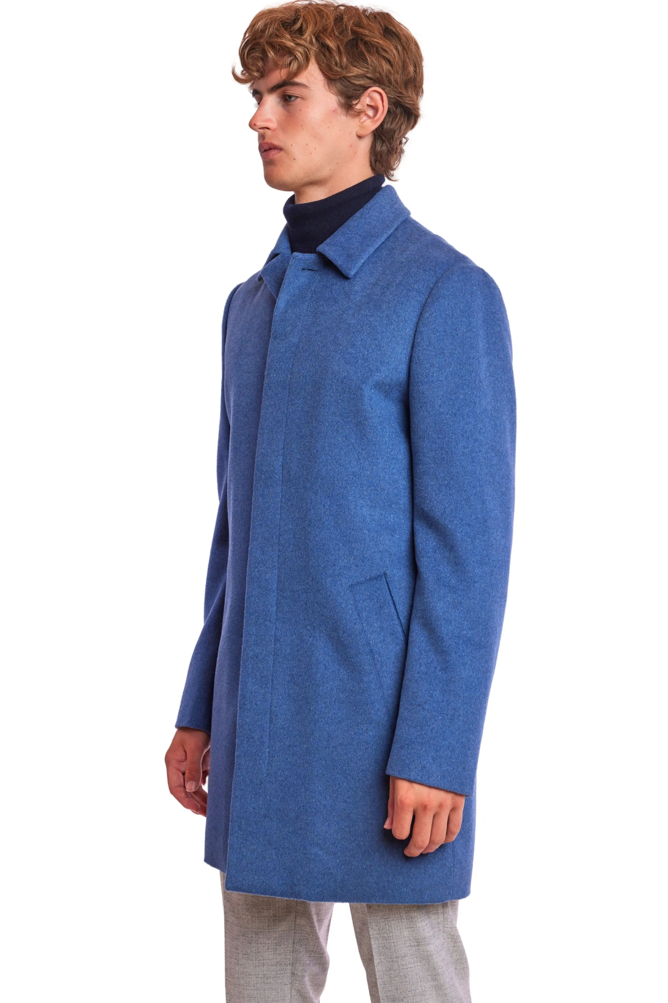 Topper Coat - slim - Arctic Blue Soft Touch