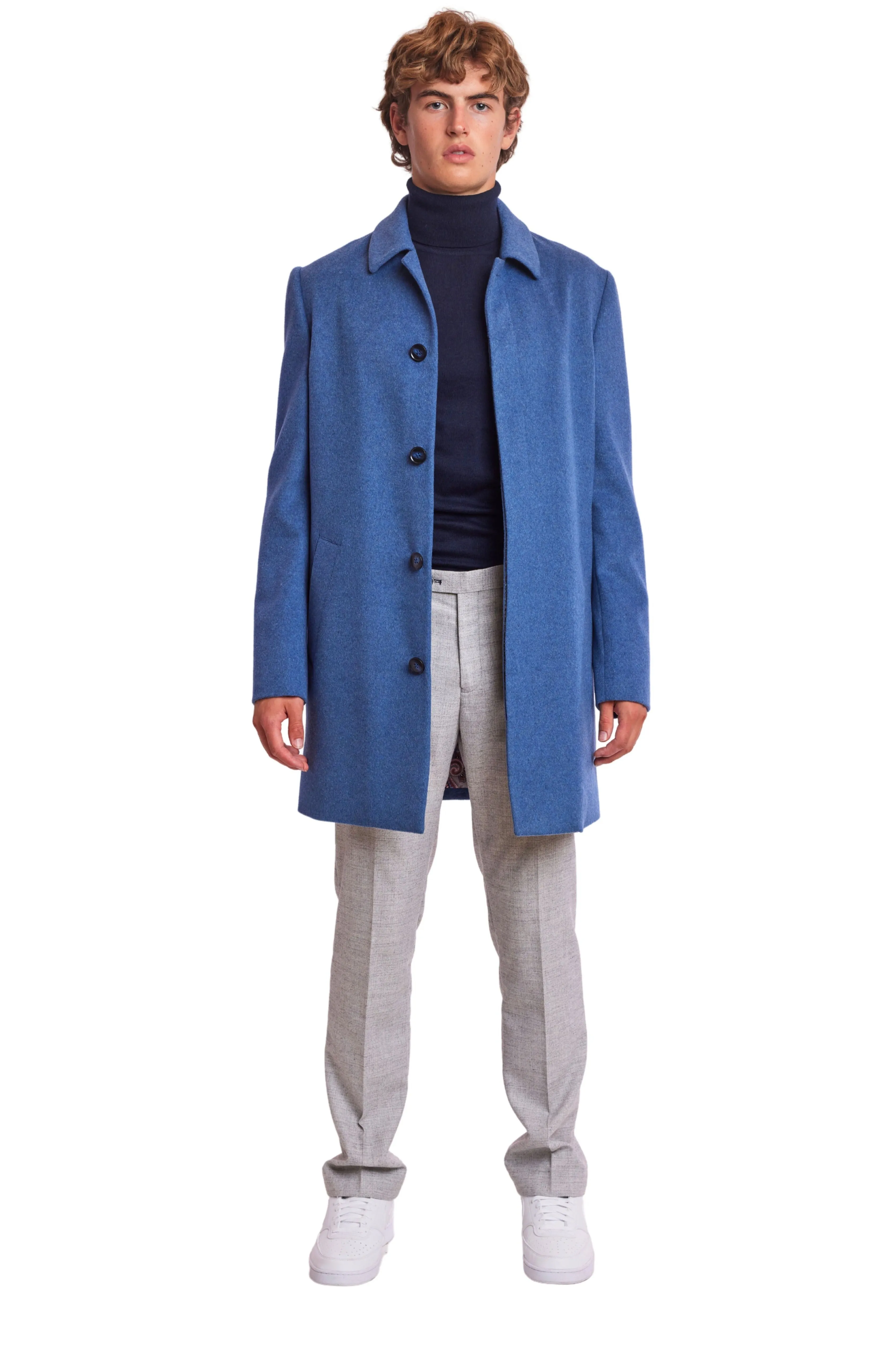 Topper Coat - slim - Arctic Blue Soft Touch