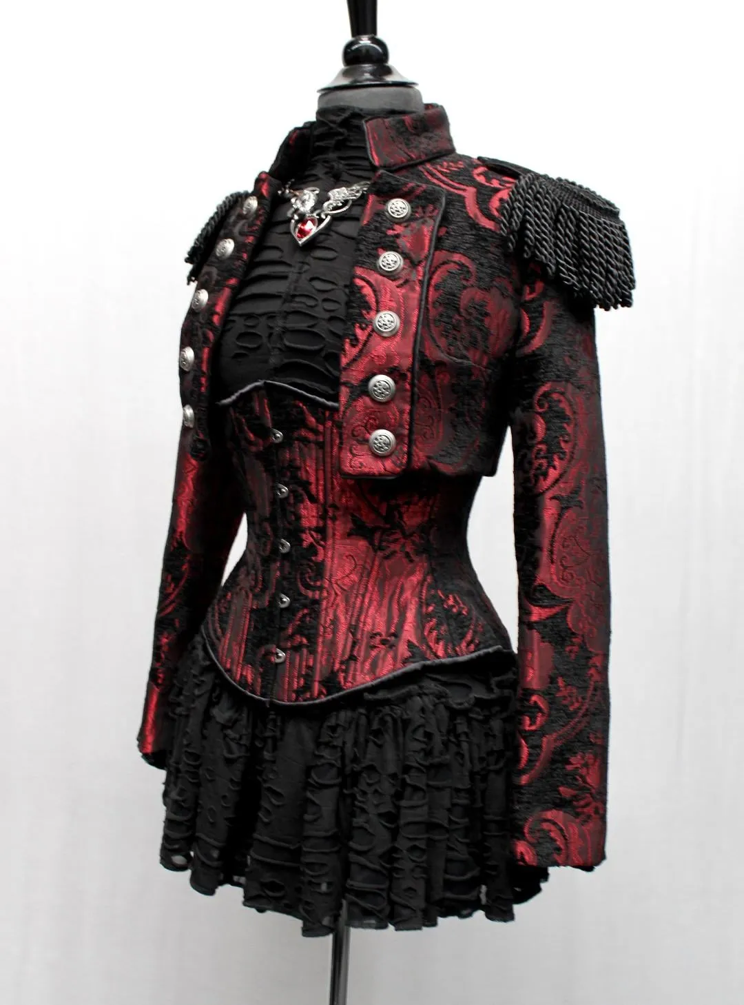 TOREADOR JACKET - RED AND BLACK TAPESTRY