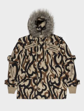 Tribal Camo Bondage Military Parka