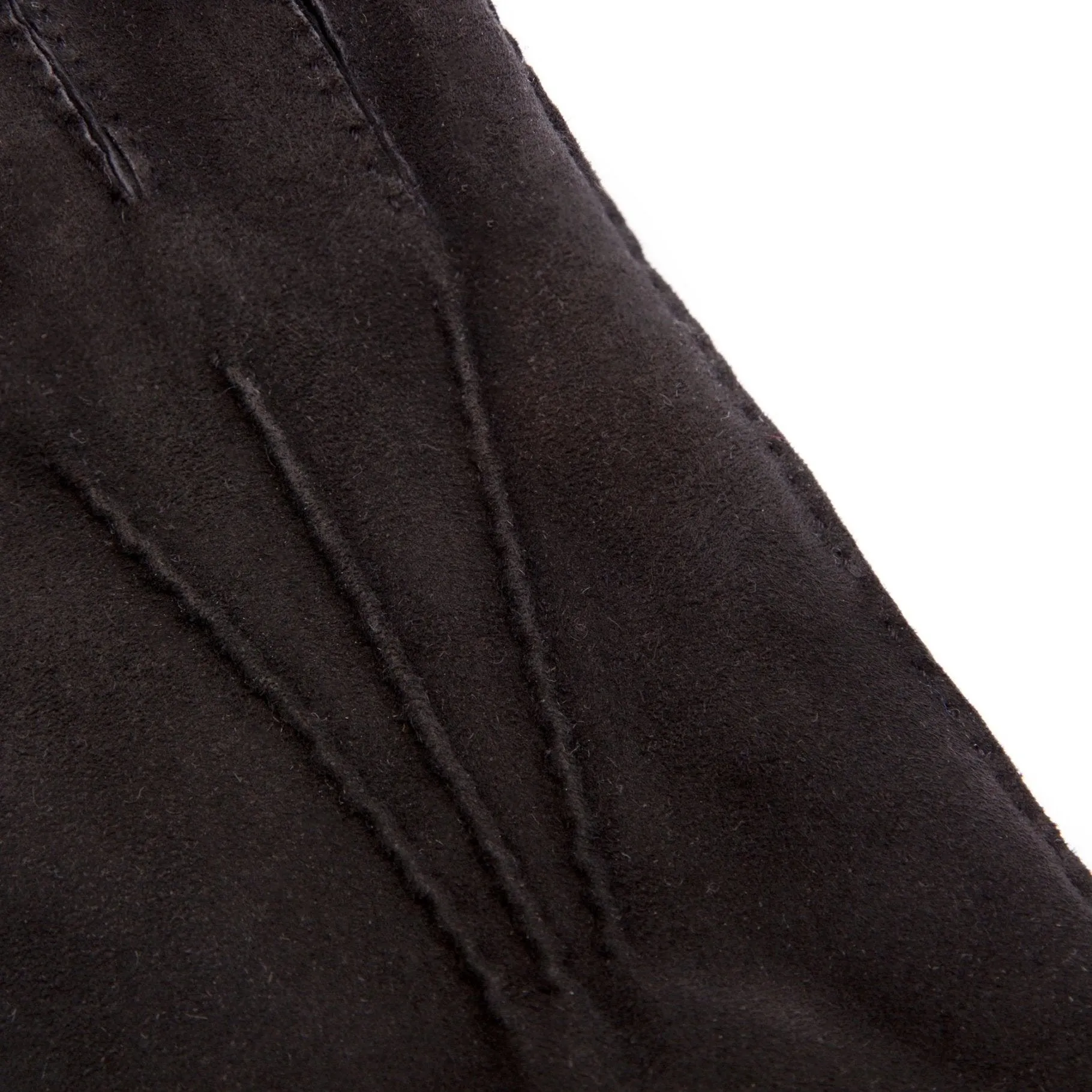 Trunk Cashmere Lined Suede Gloves: Black