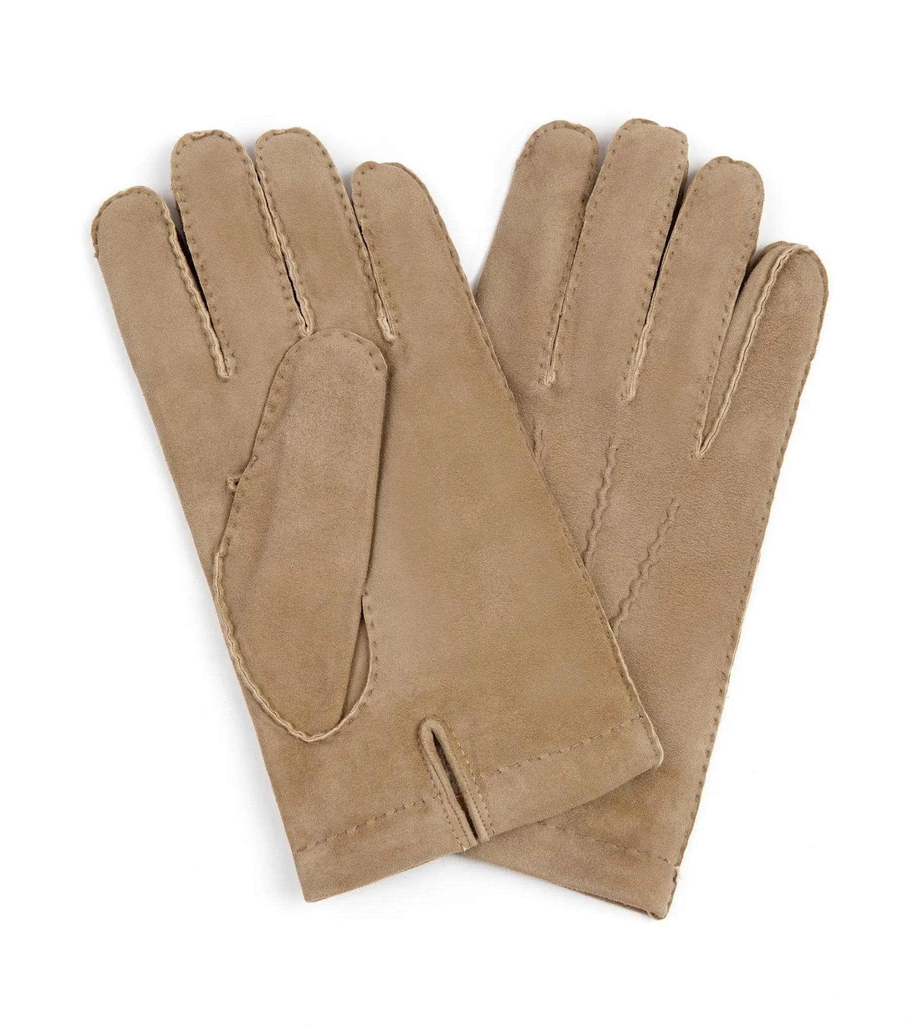 Trunk Cashmere Lined Suede Gloves: Taupe