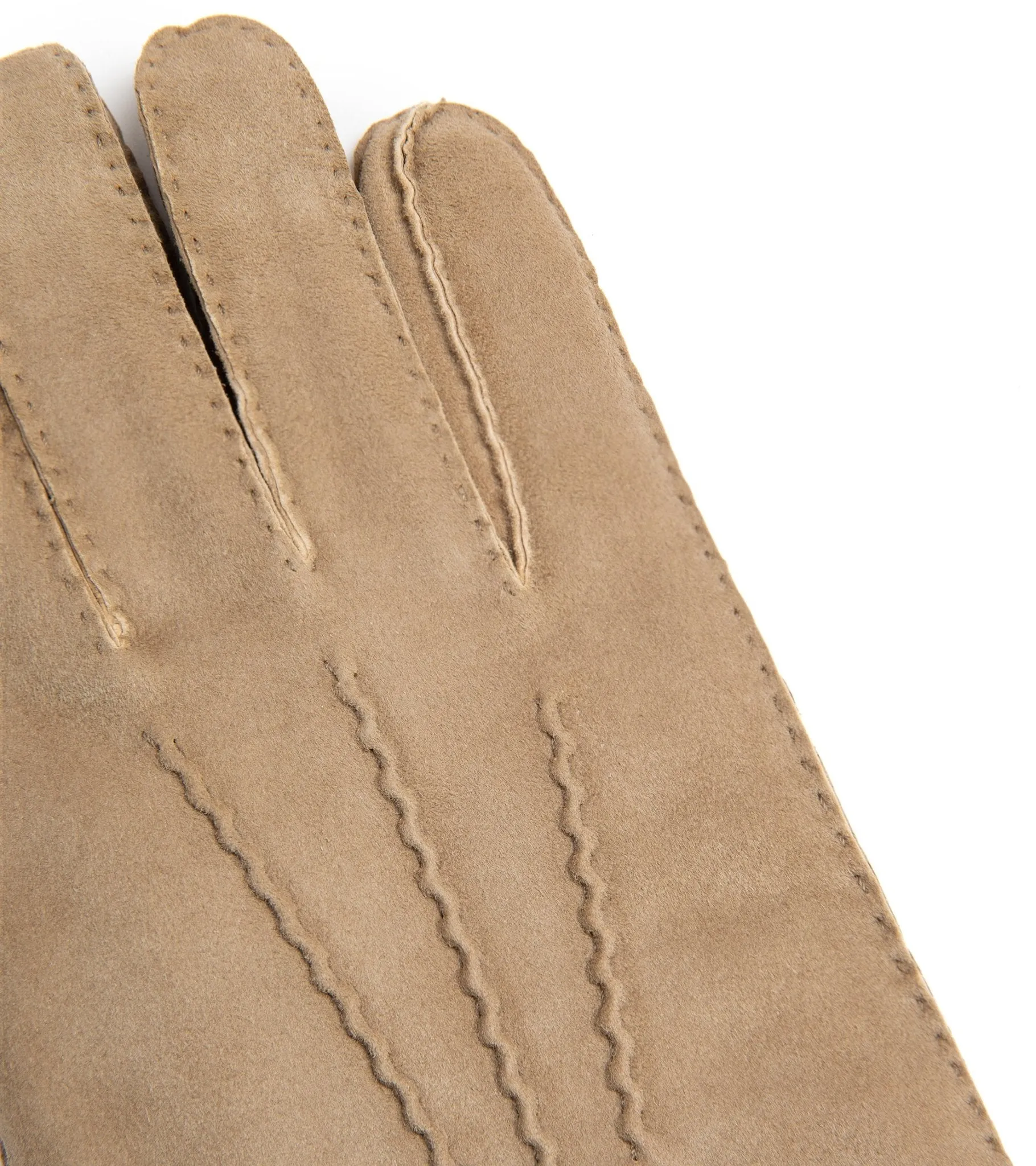 Trunk Cashmere Lined Suede Gloves: Taupe