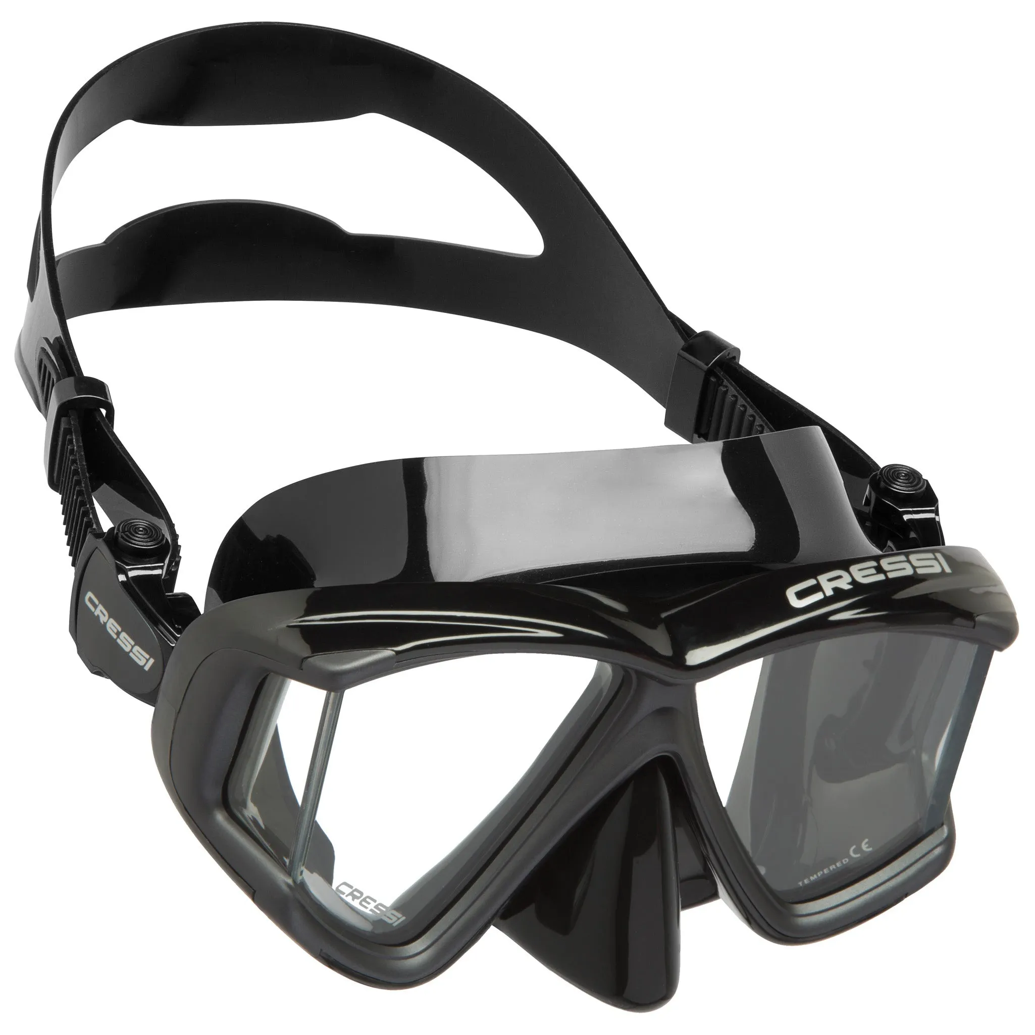 Used Cressi Liberty Quattro Spe Scuba Diving Mask - Black/Graphite