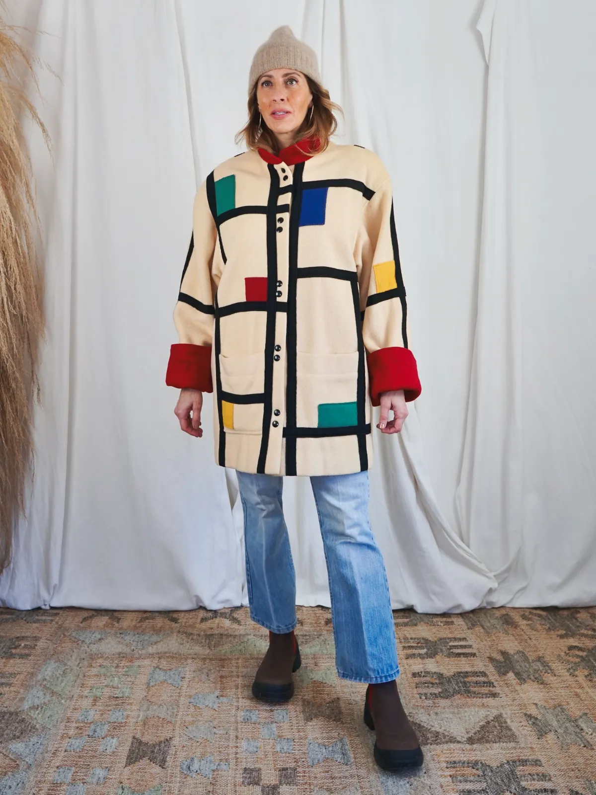 Vintage Mondrian Patchwork Coat