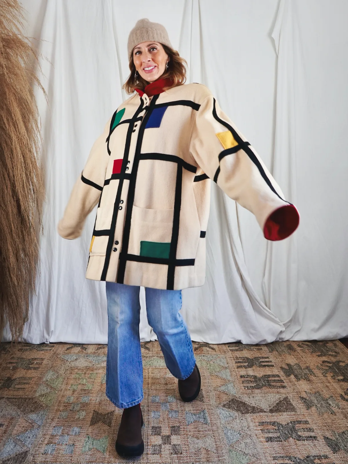 Vintage Mondrian Patchwork Coat