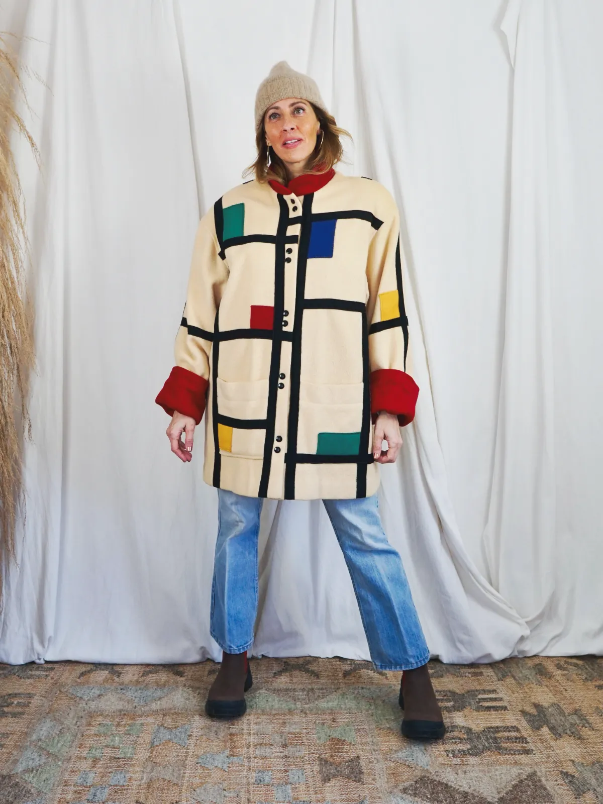 Vintage Mondrian Patchwork Coat