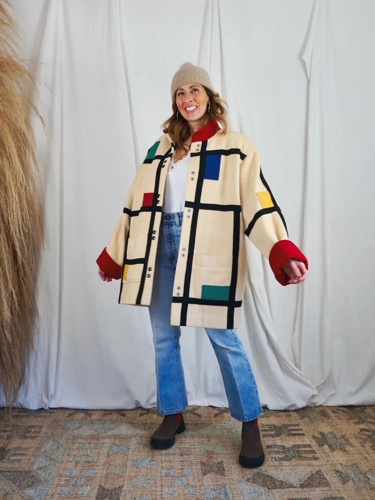 Vintage Mondrian Patchwork Coat